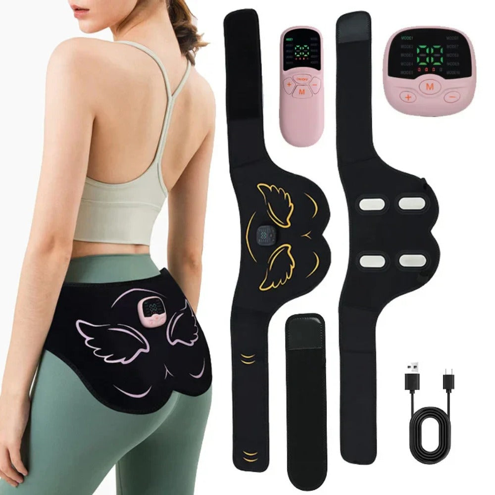 EMS Buttocks Trainer with Remote Control - USB Rechargeable Slimming Bandage for Men & Women, 10 Modes & 30 Levels