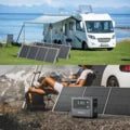 2400W 2048Wh LiFePO4 Portable Power Station with 1 x 200W Solar Panel, UK Plug, App Control & UPS for Camping & Home Backup