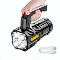 5 Cores XPE+COB ABS Handheld Housing Flashlight Built-in Battery With Sidelight Powerful LED Searchlight