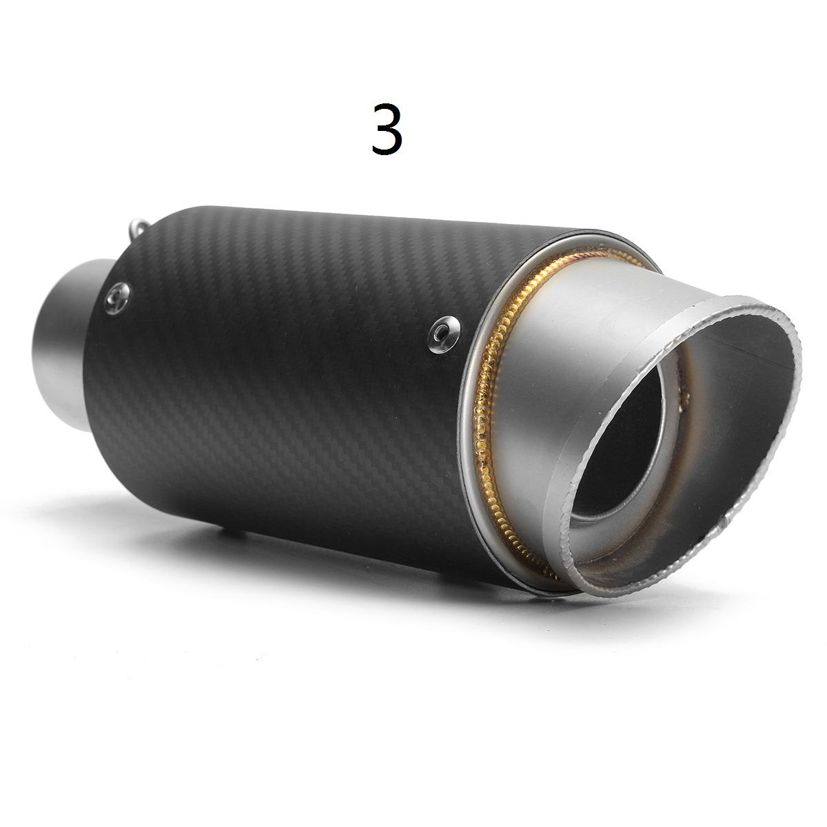 38-51mm Universal Muffler Exhaust Tail Pipe Curved Port Stainless Steel ATV Quad