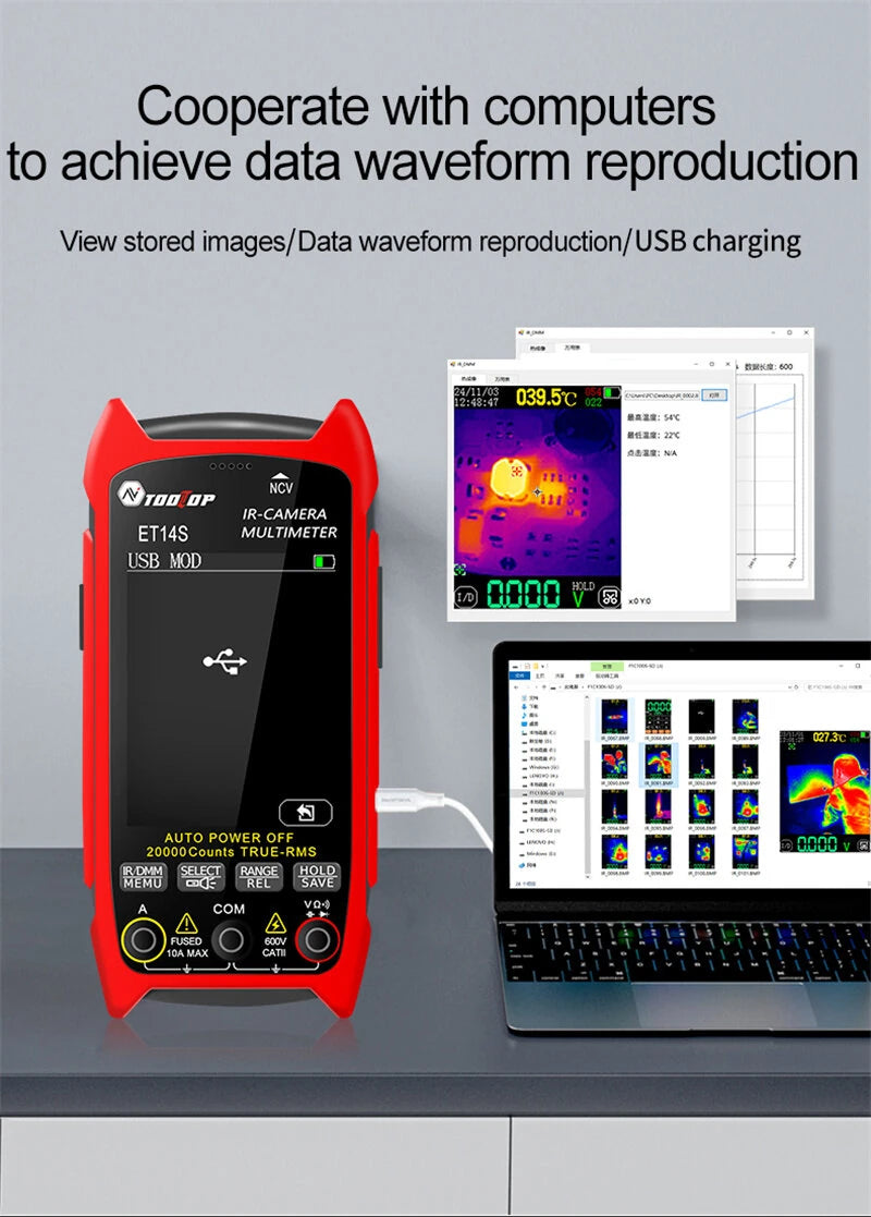 GreenZech Fusion-14 Pro | 240x240 HD Thermal Imaging Multimeter | Professional 2-in-1 Diagnostic Workstation