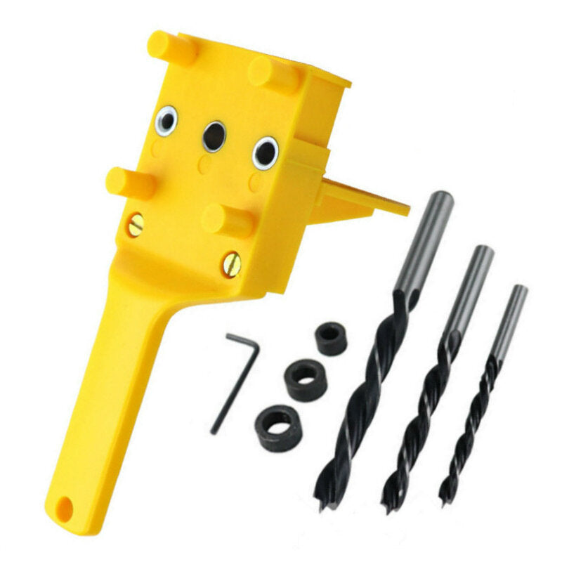 Drill Locator Tool with Adjustable Fence, Durable ABS, Includes Drill Bits & Wrench for Precise Alignment and Joint Strength