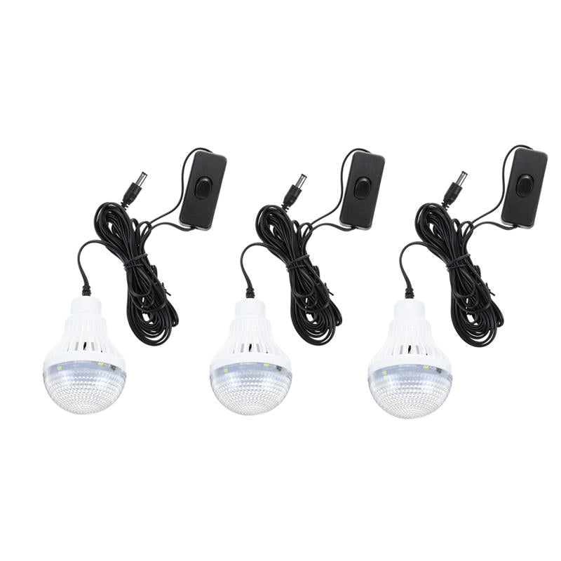 Solar Panel Power System USB Charger Generator + Headlamp +3 LED Bulb Light