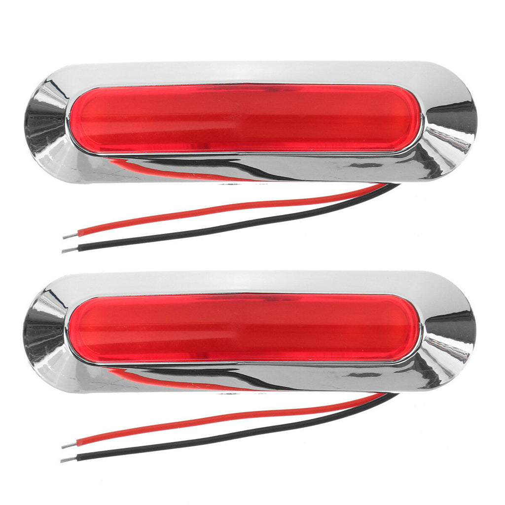 2PCS 12-24V 6 LED Side Marker Light Position Lamp For Car Truck Trailer Lorry Boats