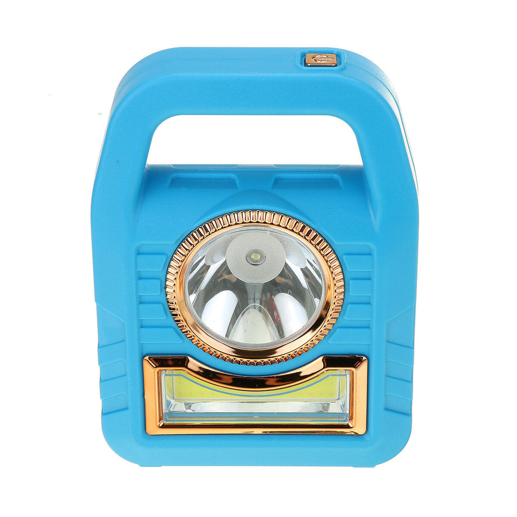 2IN 1 Solar Portable Camping Light LED COB Powered Flashlights USB Rechargeable Hand Lamp For Hiking Outdoor Lighting Emergency