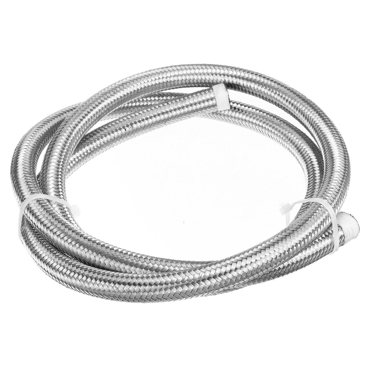 5FT AN4 AN6 AN8 AN10 Fuel Hose Oil Gas Line Pipe Stainless Steel Braided Silver