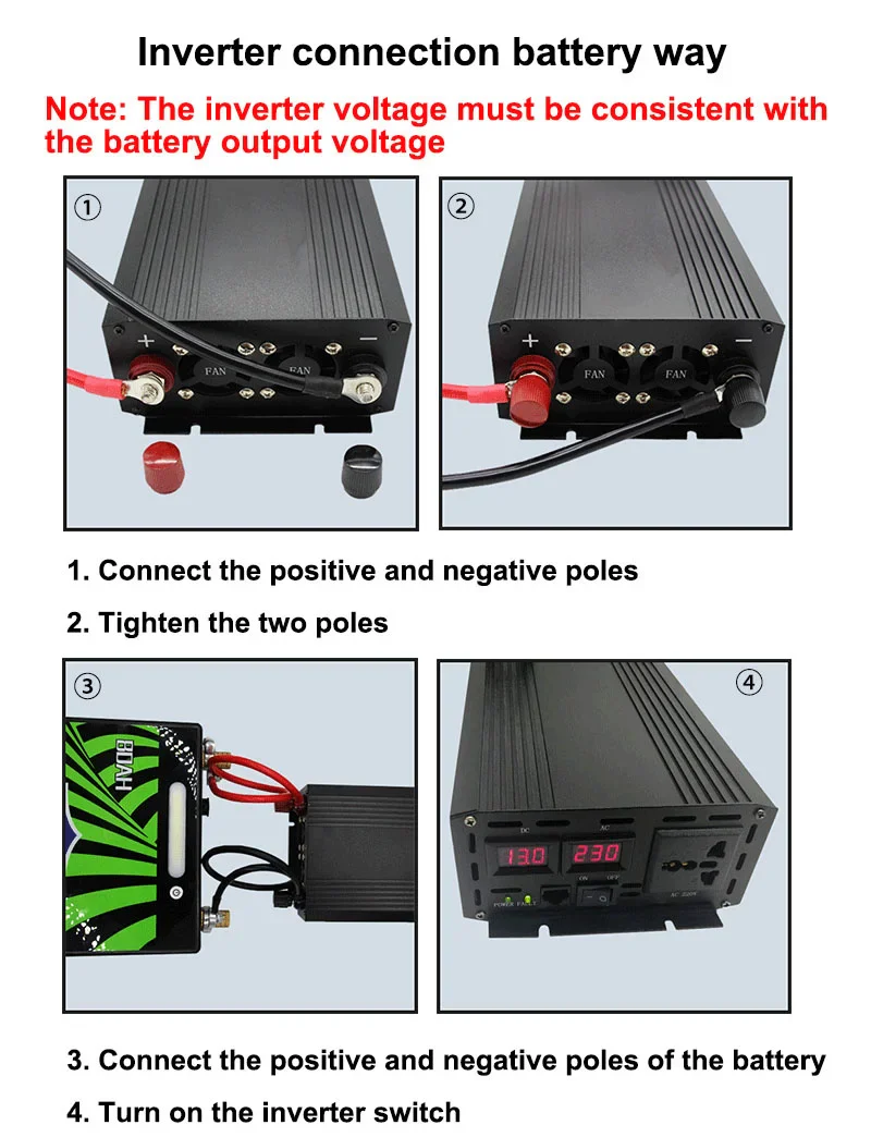 GreenZech VR 1500W Inverter | 3000W Peak Power | 12V 24V 48V 60V 72V to 110V 220V | 5-Socket Pure Sine Wave Converter