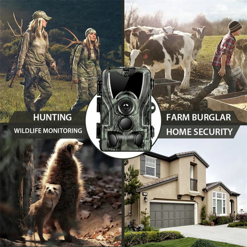 Hunting Camera with 5000Mah Lithium Battery 16MP 64GB Trail Camera IP65 Waterproof 0.3s 940nm Wild Camera Type-C Charging