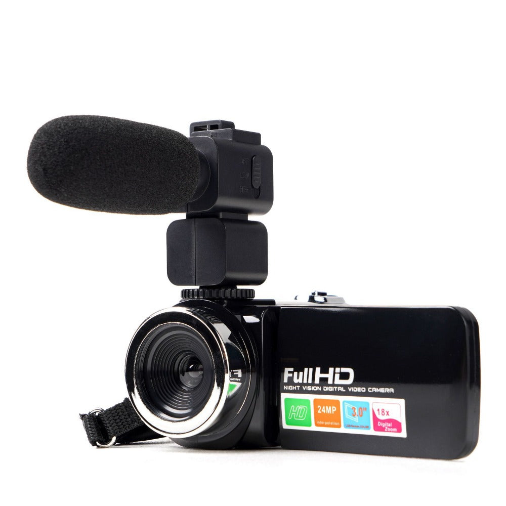4K Full HD 1080P 24MP 18X Zoom 3 Inch LCD Digital Camcorder Video DV Camera 5.0MP CMOS Sensor for YouTube Vlogging