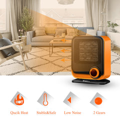 220V 1500W Low-Noise Electric Fan Heater with Adjustable Temperature - 3 Colors Available