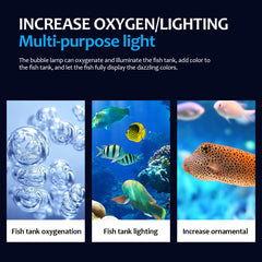 Fish Aquarium Tank Underwater Submersible RGB Color Change LED Air Bubble Light