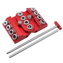 V-Drill Guide: Versatile Aluminum Drill Guide for 30°, 45°, 90° Angles, 4 Hole Sizes, Customizable Center, Extension Bar