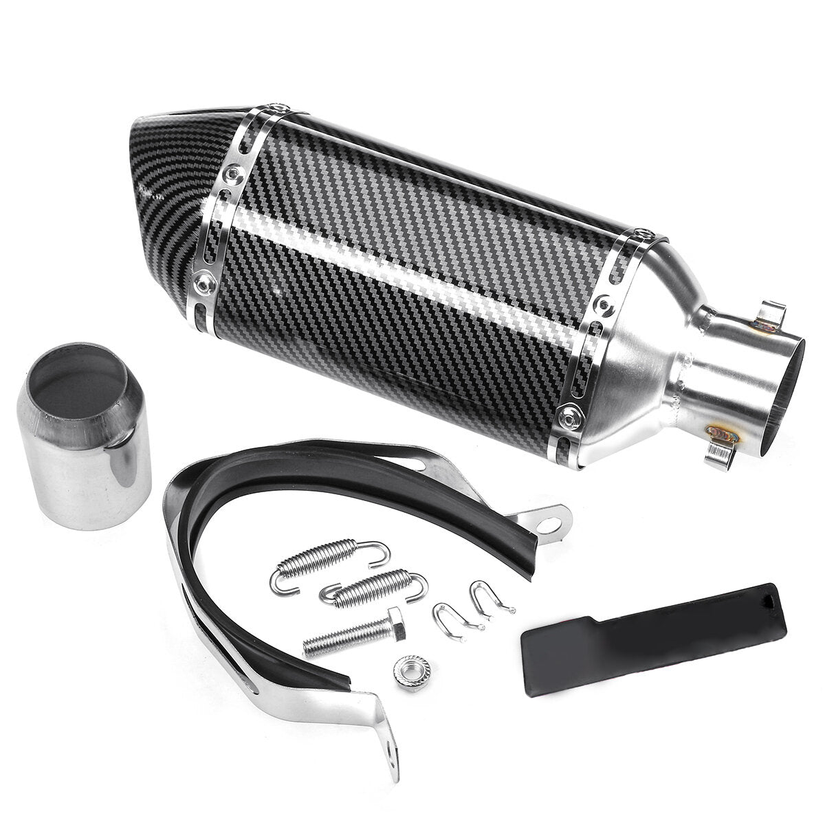 38-51mm Motorcycle Carbon Fiber Exhaust Muffler Pipe Slip-On Removable Silencer Universal