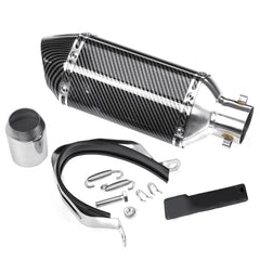 38-51mm Motorcycle Carbon Fiber Exhaust Muffler Pipe Slip-On Removable Silencer Universal