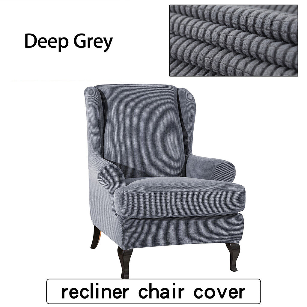 Elastic Fibre Armchair Wingback Wing Chair Covers Stretch SlipCover Protector