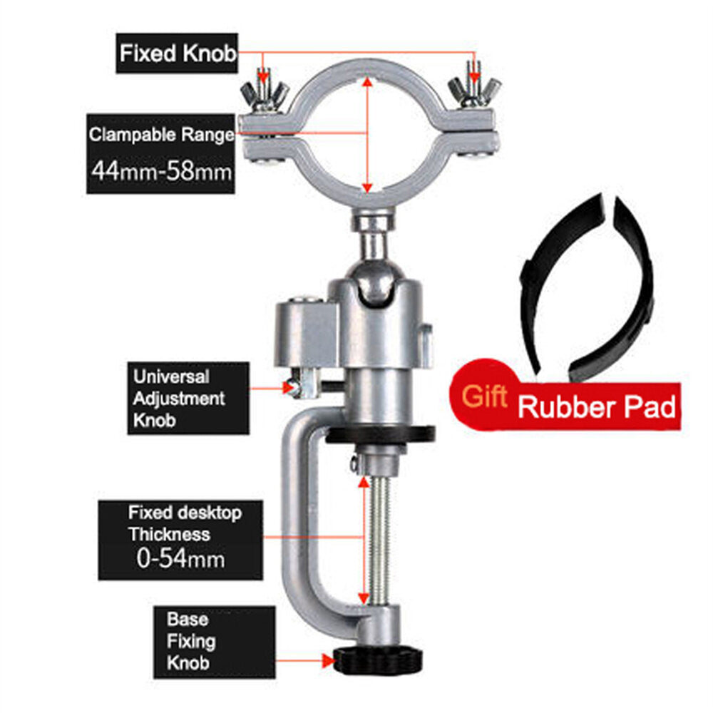 360° Rotating Aluminum Clamp-on Bench Vise for Drills & Grinders - Durable, Stabilizing, Wide Clamp Opening