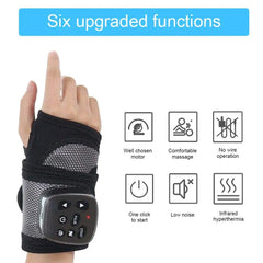 Large Wireless Wrist Massager with Hot Compress, Cotton & ABS, 11W, Rechargeable, Pain Relief, Easy to Use