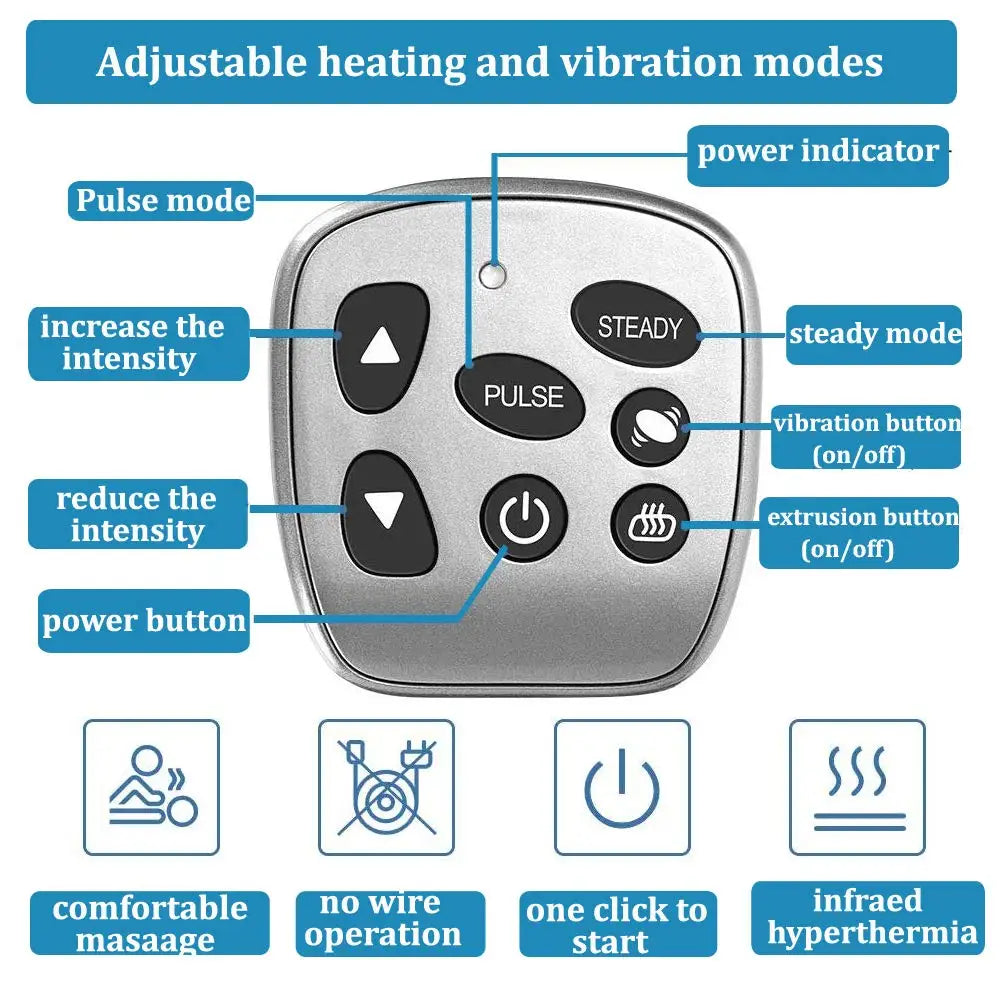 Large Wireless Wrist Massager with Hot Compress, Cotton & ABS, 11W, Rechargeable, Pain Relief, Easy to Use