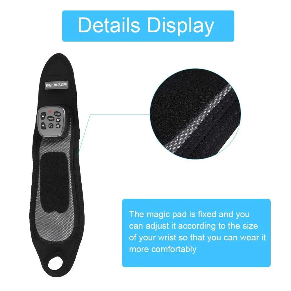 Large Wireless Wrist Massager with Hot Compress, Cotton & ABS, 11W, Rechargeable, Pain Relief, Easy to Use