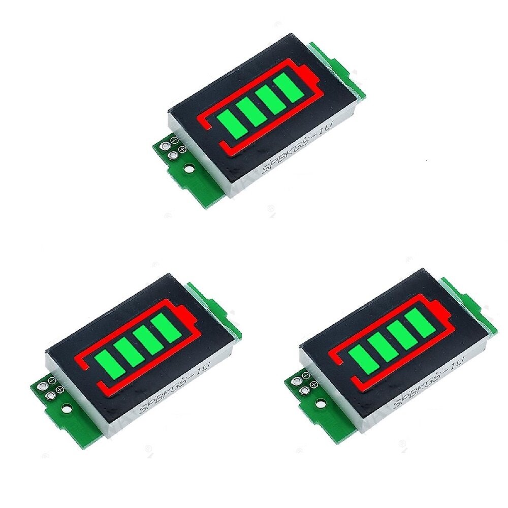 3Pcs 1S-8S Single 3.7V Lithium Battery Capacity Indicator Module 4.2V Green Display Electric Vehicle Battery Power Tester Li-ion