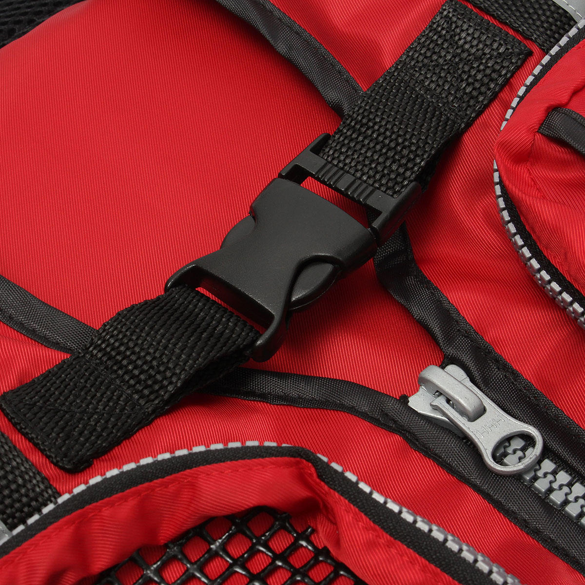 Adult Universal Fishing Life Jacket Sailing Swimming Buoyancy Aid Waistcoat Multi Pocket Reflective Stripe