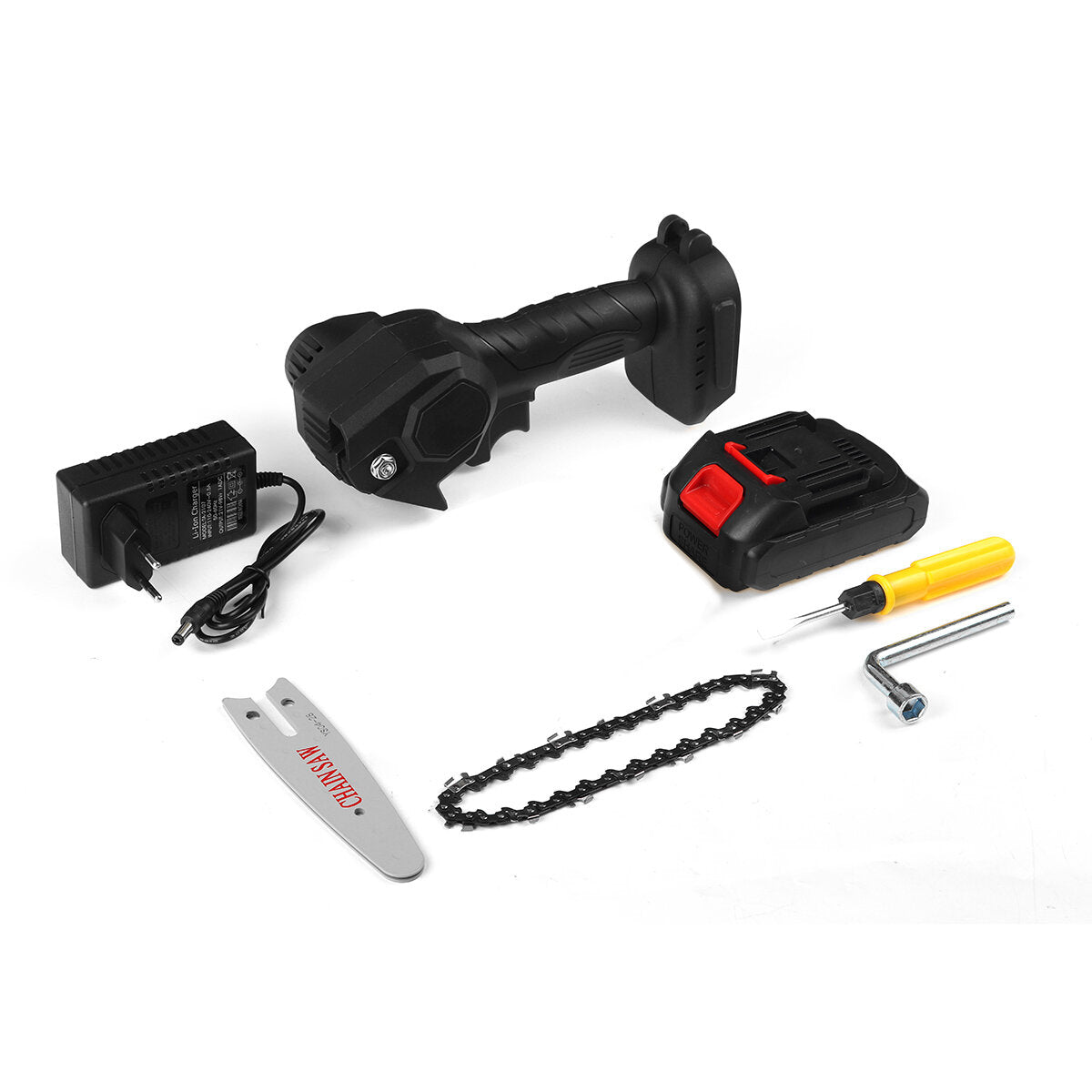 550W 4 Inch Cordless Mini Electric Chainsaw Portable Rechargeable Woodworking Saw
