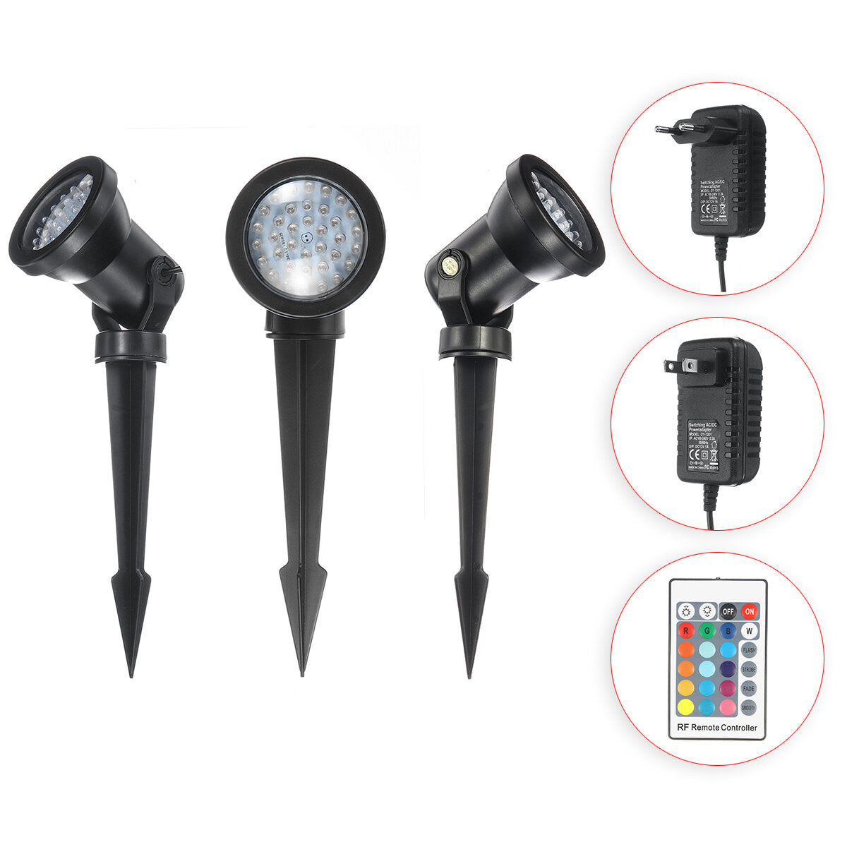 Solar Spotlights Outdoor Solar Lights 3 Light Waterproof Color Changing Spot Lights for Garden Landscape