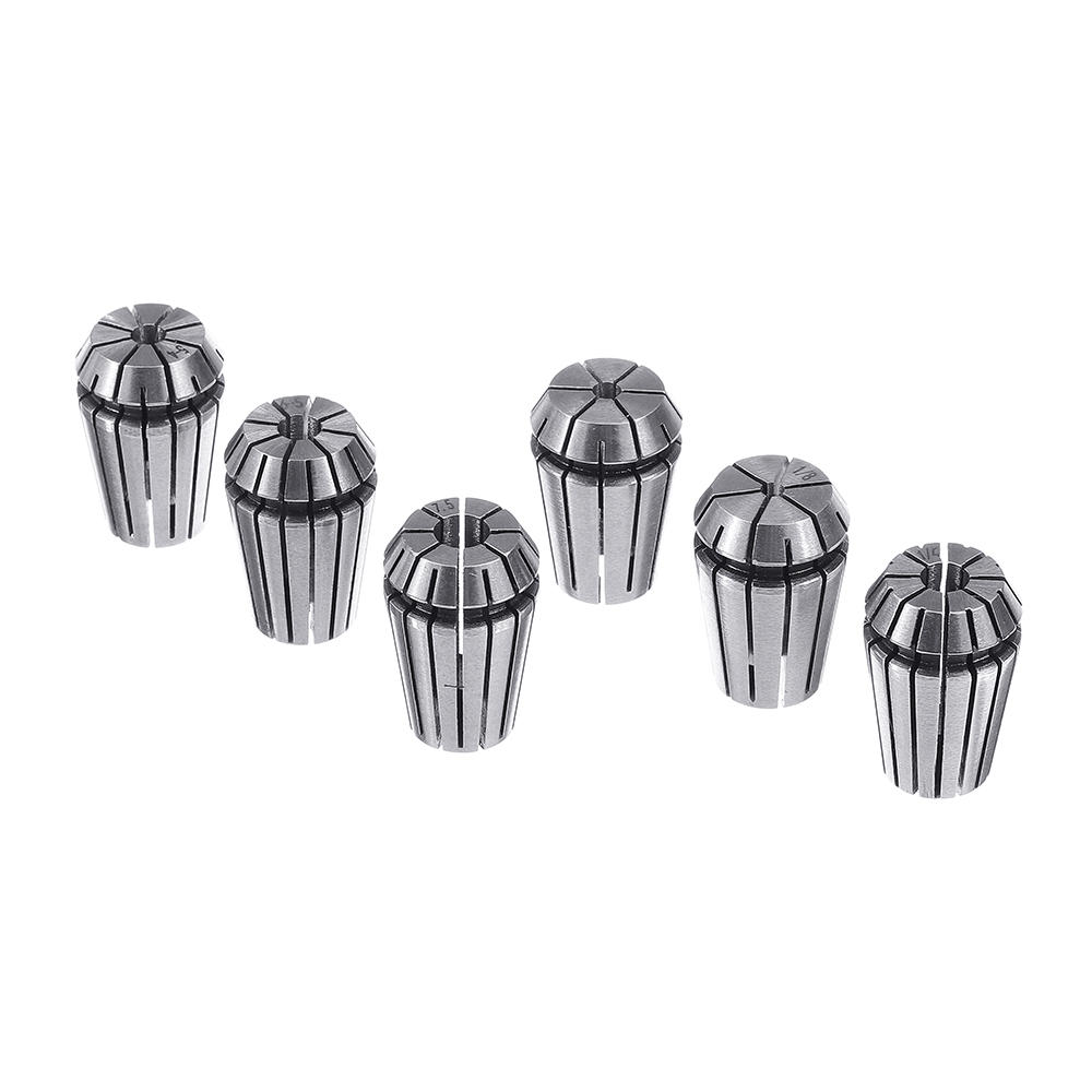 6pcs ER20 1/8-9/32 Inch Chuck Collet Spring Collet Set for CNC Milling Lathe Tool