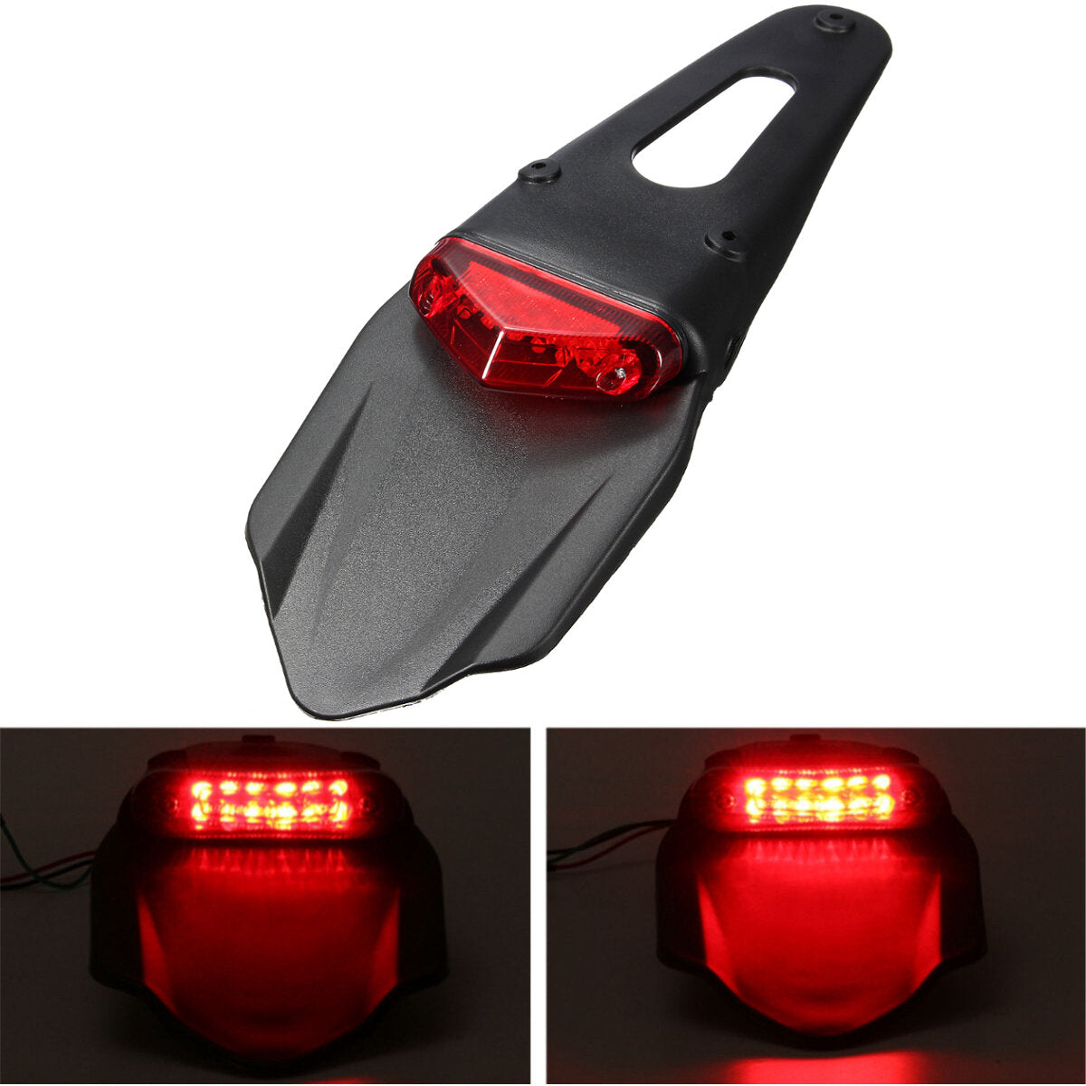 Motorcycle Fenders 12 LED Lamp Stop Break Rear Tail Red Light Universal