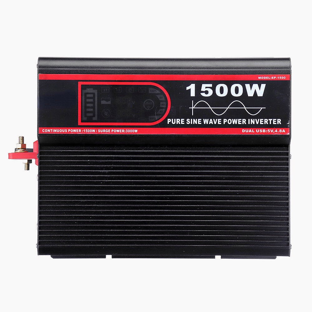 12V 1500W Car Power Inverter Intelligent Screen Pure Sine Wave For 220V EP1500W Converter With Remote Control