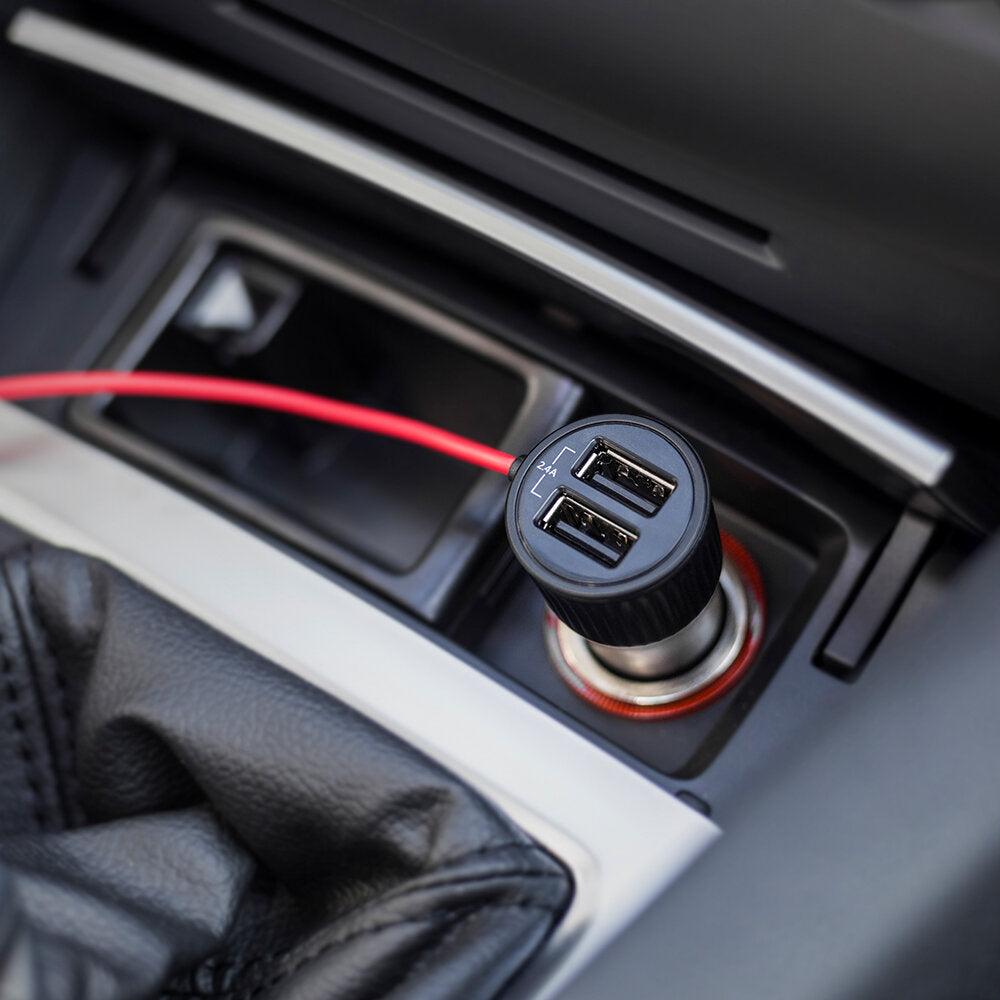 36W 4-Port Passenger Car Charger Fast Charging with 2 USB Ports 1.5M Cable