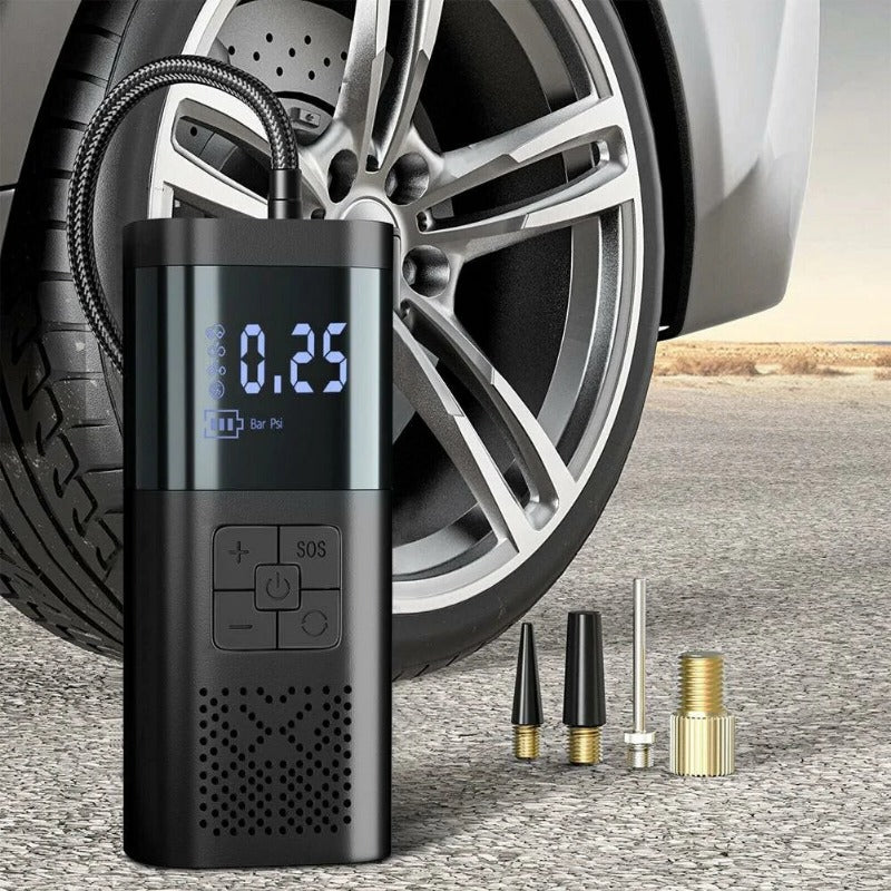 Bike Air Compressor Mini Electrical Air Pump with LED Lamp Power Bank Function Portable Wireless Tire Inflatable Pump Inflator