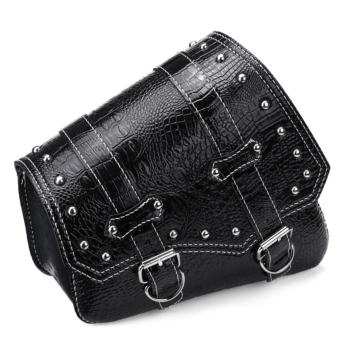 Single Side Metal Adjusting Buckle Motorcycle Left Right Leather Saddlebag Tool Bag Fuel Oil Bottle Holder Hasp Type