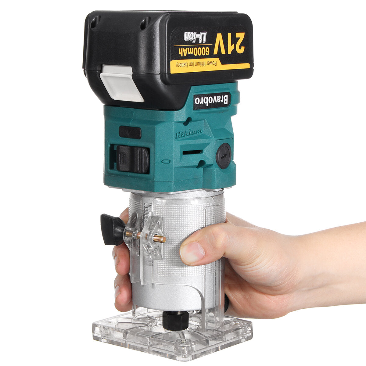 Cordless Electric Trimmer Woodworking 1280W Wood Router Machine 1/4In Wood Carving Milling Cutting Tools Home Diy Power Tool With Battery