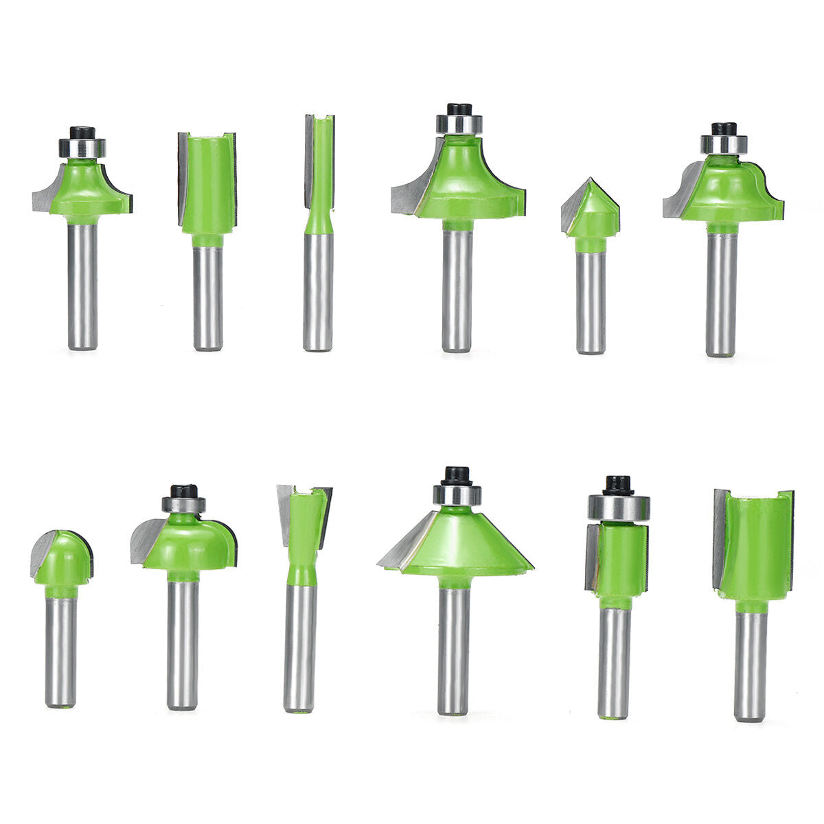 12pcs 1/4 Inch Shank Router Bits Set Carbide Woodworking Tools for Home Improvement and DIY