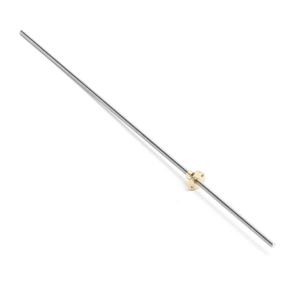 500mm T6 Lead Screw 6mm Thread 1mm Pitch Lead Screw with Flange Copper Nut