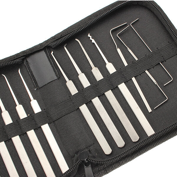 12Pcs Lock Picks Tools Set Lock Opener Locksmith Tools Various Transparent Locks Combination