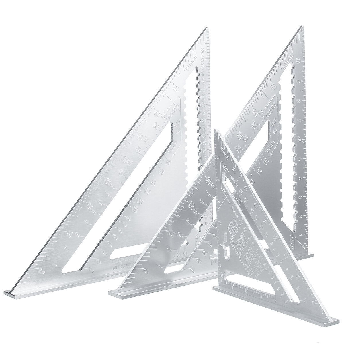 7/12" Aluminum Alloy Angle Square Triangle Ruler Roofing Carpenter Wood Working Tool