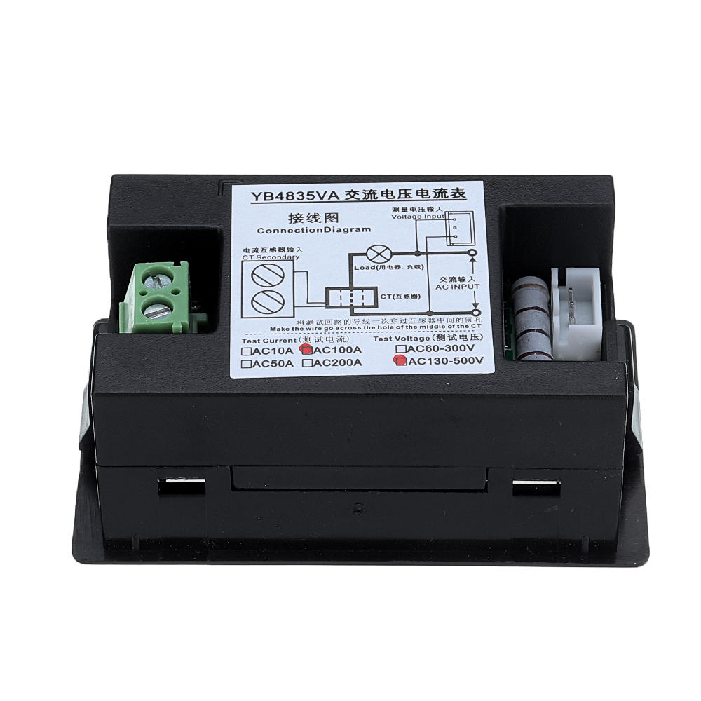 AC Three-phase 500V 100A LED Dual Display AC Voltmeter Current Meter Digital Display