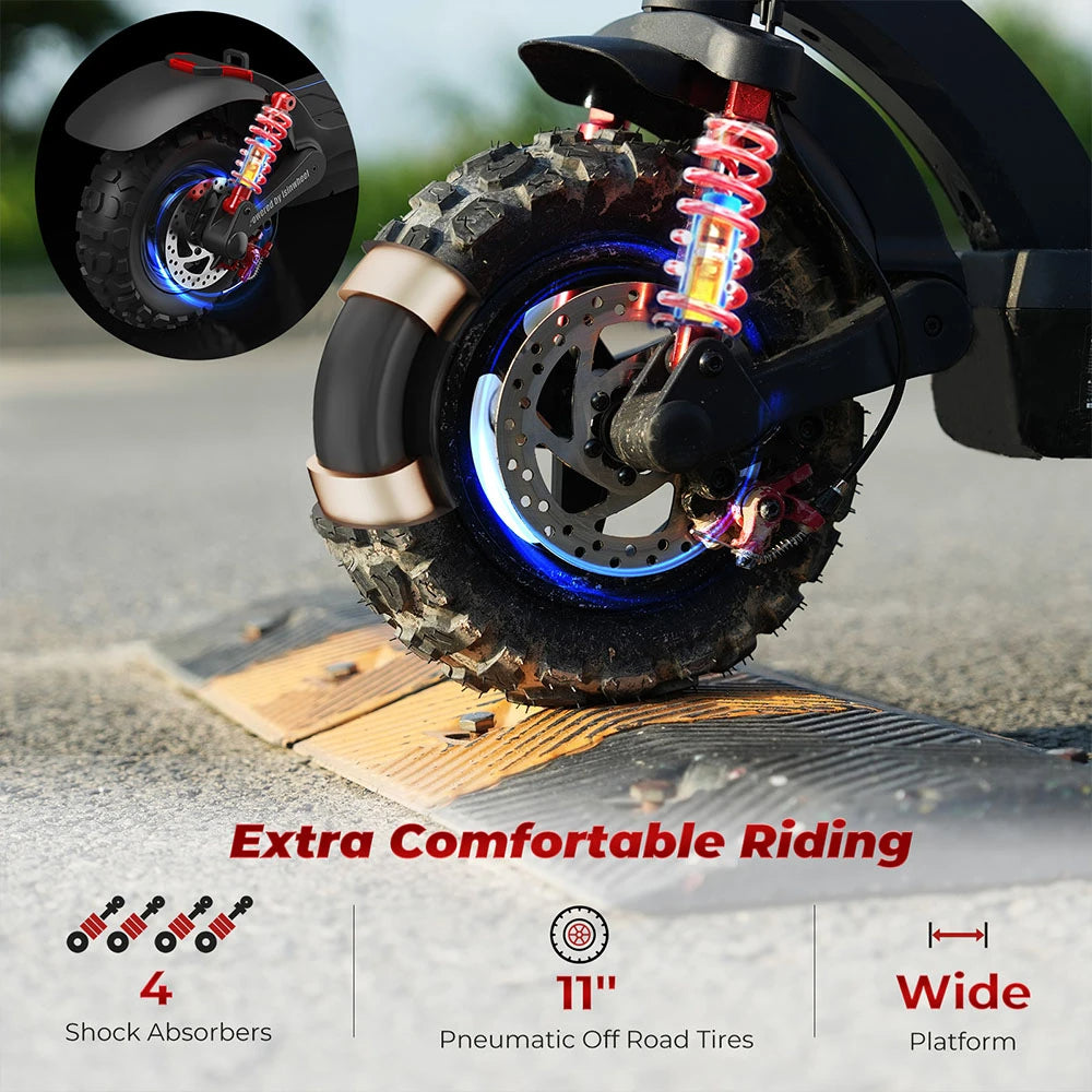 48V 15Ah Electric Scooter, 800W Motor, 11 Inch Folding Moped E-Scooter, Top Speed 25KM/H, 45KM Mileage Range, 150KG Max Load for Adults