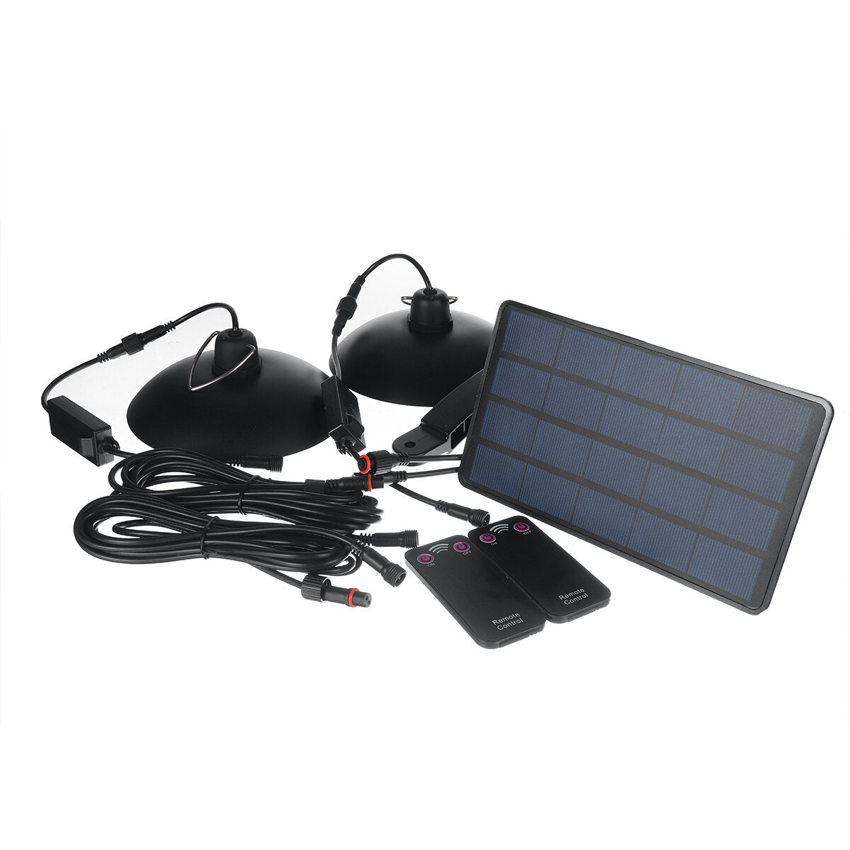 Single/Double Head Solar Powered Pendant Light LED Shed Lamp Outdoor Camping Home Garden Yard Decor