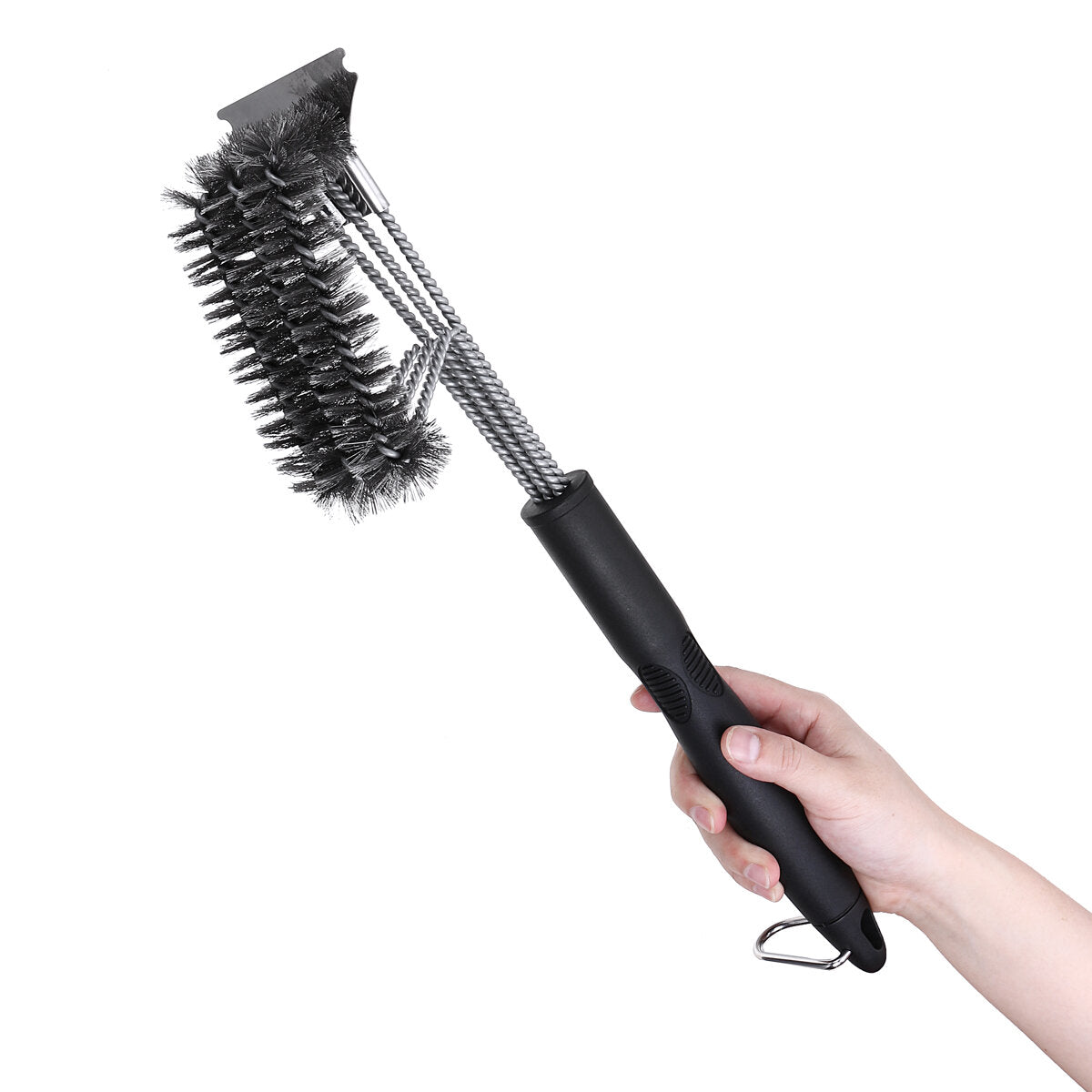 17" BBQ Grill Brush Scraper Scrubber Barbecue Cleaning Tool Wire Kitchen Stainless Steel Cleaner