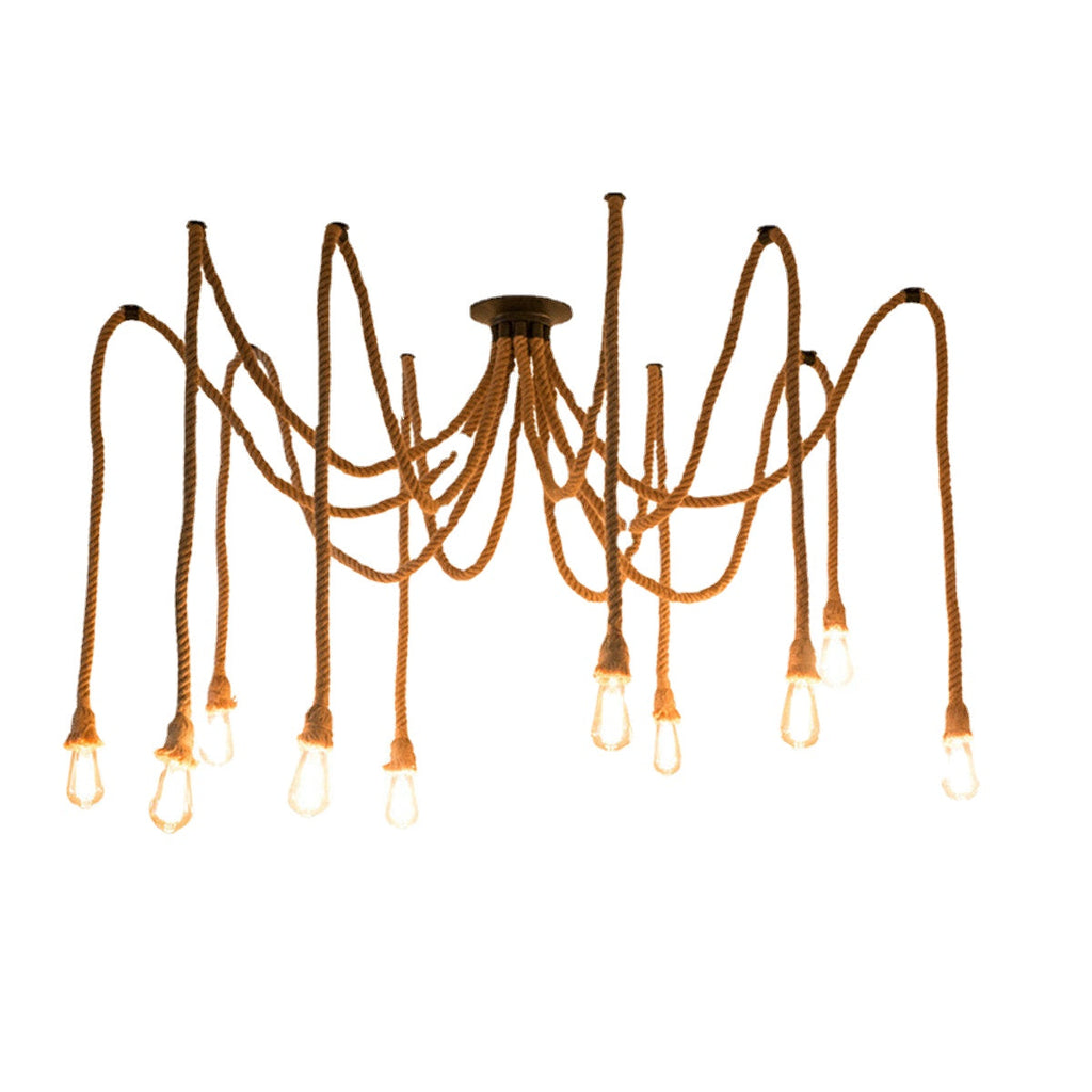 1.5M Industrial Hemp Rope Chandelier Ceiling Pendant Light E27 Lamp holder Light Fixture AC110-220V