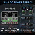 Dual Output Power Supply Adjustable Voltage 0-60V Current 0-20A High Precision OCP OVP Protection Lab Bench Power Supply