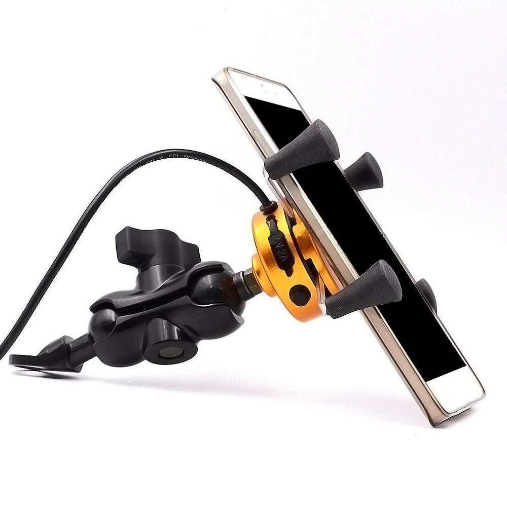 3.5-6 inch Phone GPS Holder USB Charger Motorcycle Scooter WUPP 3 Colors