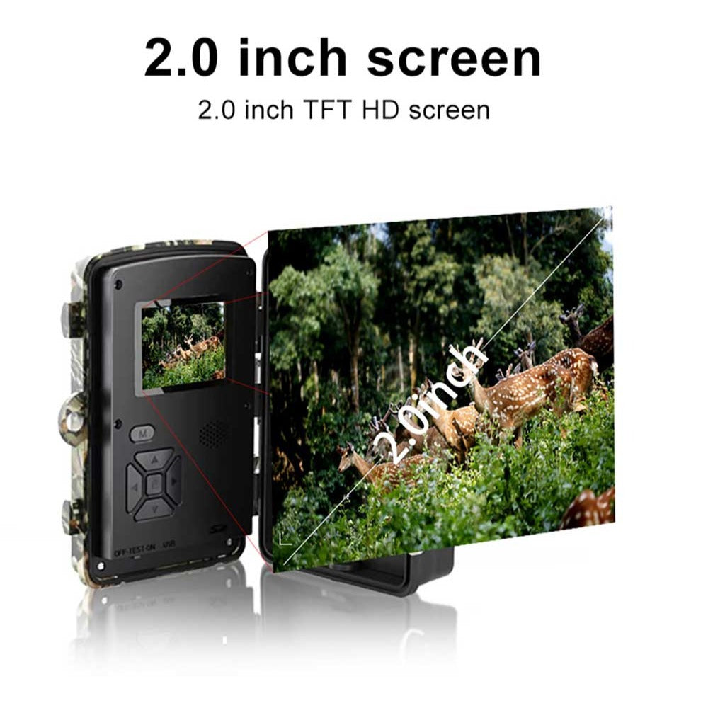 1080P Waterproof Outdoor Hunting Camera with Night Vision, Infrared Motion Sensor for Wildlife Monitoring
