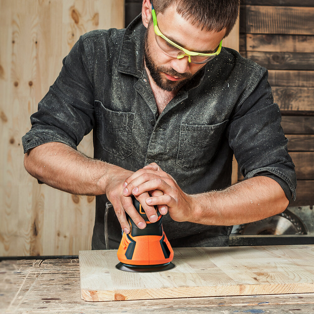 350W Random Orbital Sander Rotary Sander with 20Pcs Sandpapers Hand Sander Dust Collection Box
