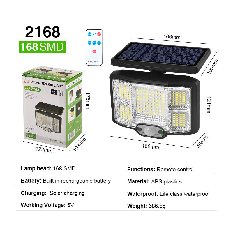 Solar Lights Outdoor LED/COB Wireless Motion Sensor Light Integrate/Separate Design Wide Angle with 3 Lighting Modes IP65 Waterproof Garden Solar Lamp