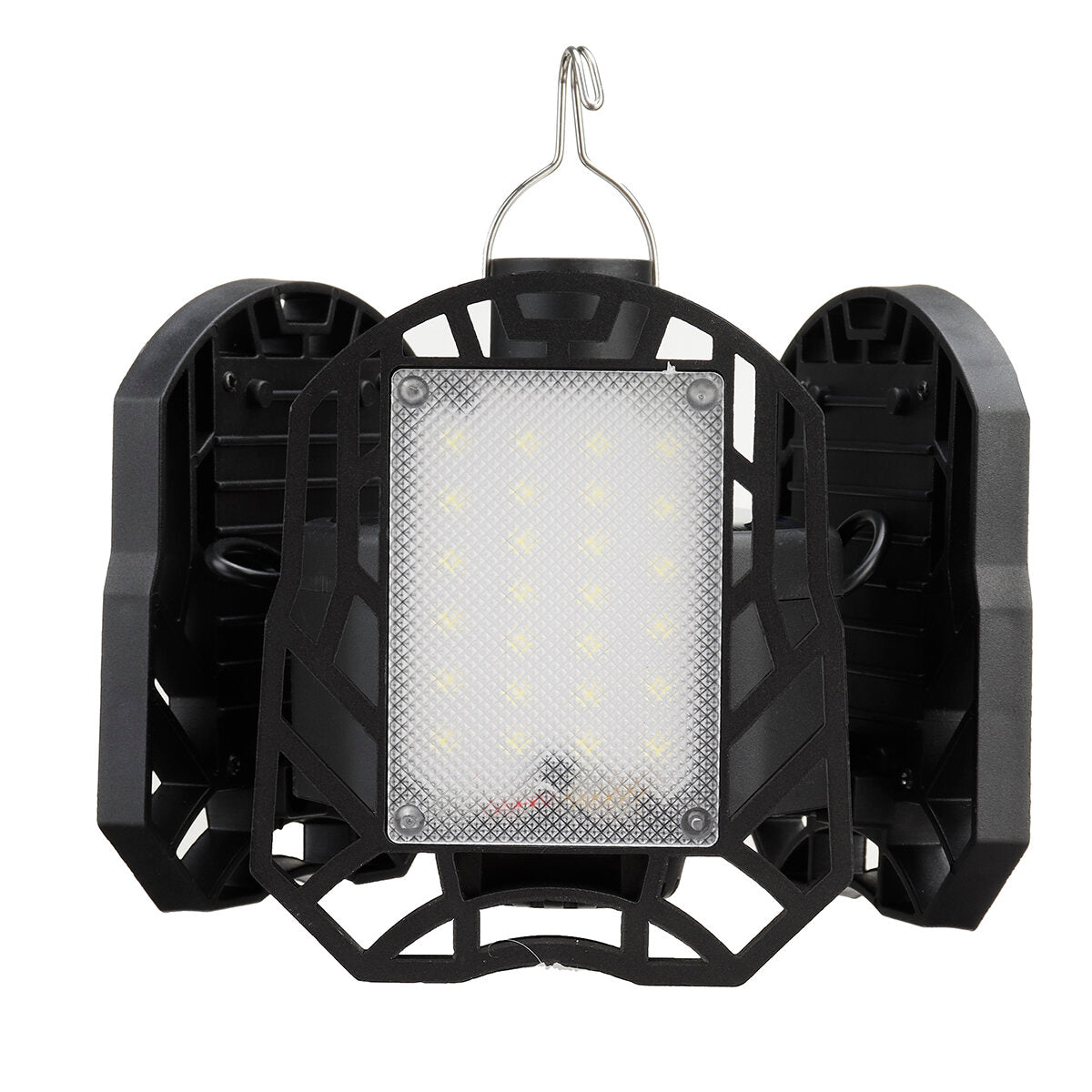 USB + Solar Power 6000lm 200W  Garage Ceiling Light Adjustable LED Work Light Bulbs with 3/4 Panel Led Shop Lights