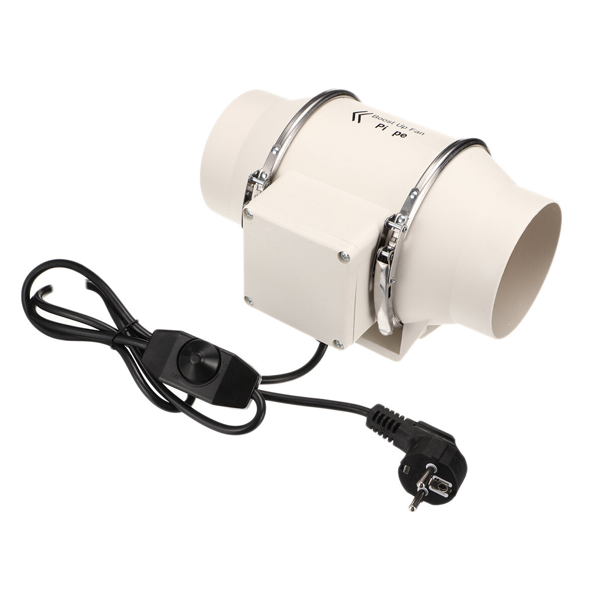 4 Inch 45W Exhaust Fan Adjustable Speed Duct Fan Garden Farmland Window Airflow Boost Air Ventilator Pipe Ventilation Extractor